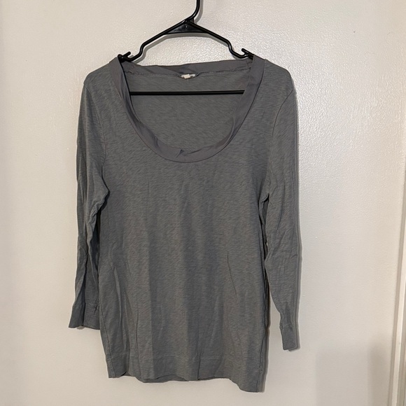 J. Crew Gray 3/4 Sleeve Top size L - Picture 1 of 4